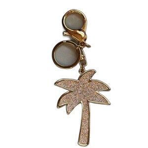 Express Gold Glitter Palm Tree Keychain Bag Charm NWOT Tropical Summer Gift